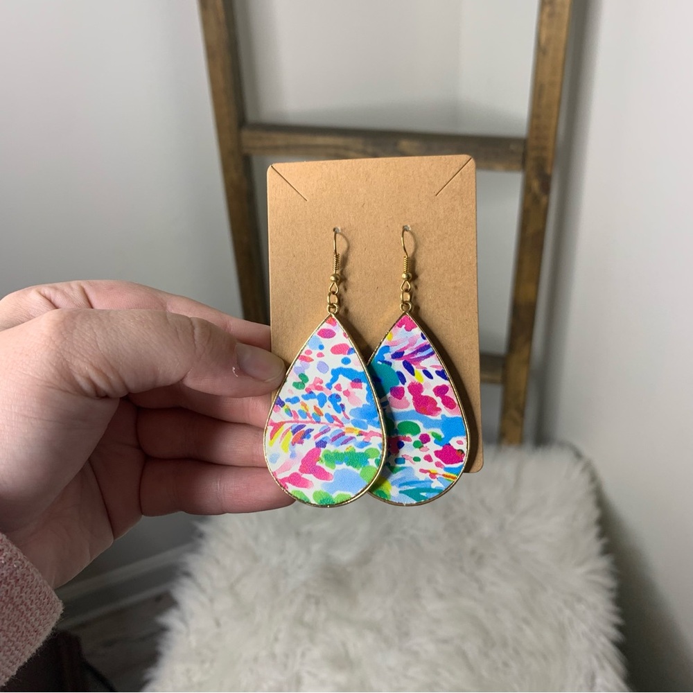 Preppy Inspired Colorful Teardrop Earrings